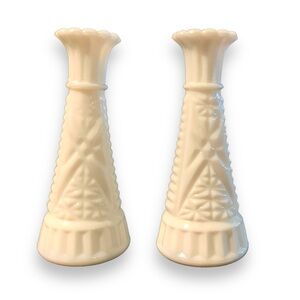 Vintage Milk Glass Vases set of two